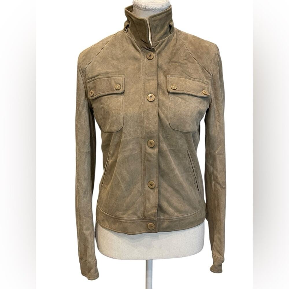 Ralph Lauren Tan Utility Jacket with Stand-Up Collar